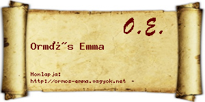 Ormós Emma névjegykártya